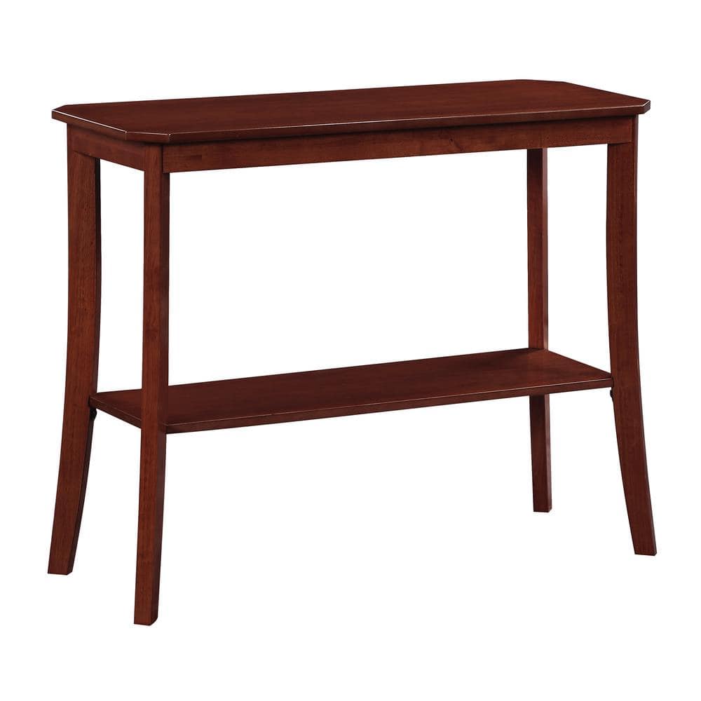 Mahogany Wood Console Table with Storage Shelf