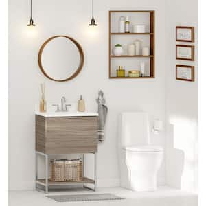 Stoneham 25 in. W x 19 in. D Vanity in Savanna with Cultured Marble Vanity Top in White with White Basin