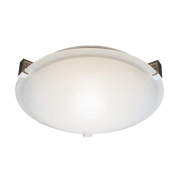 Bel Air Lighting Neptune 20 in. 4-Light Brushed Nickel Flush Mount Ceiling Light Fixture with Frosted Glass Shade