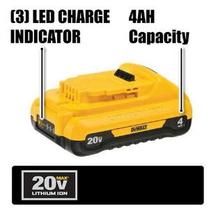 20V MAX Lithium-Ion 4.0Ah Compact Battery Pack (2-Pack) and (2) 20V MAX XR Premium Lithium-Ion 5.0Ah Battery Packs