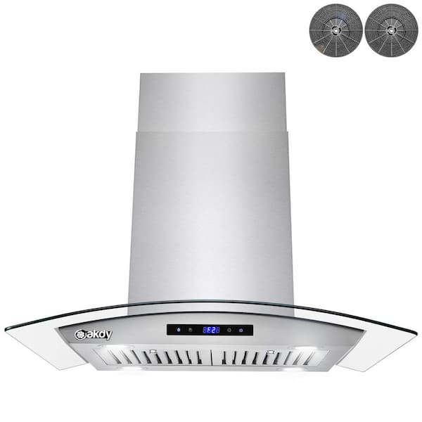 AKDY 36 in. 343 CFM Convertible Island Mount Range Hood with