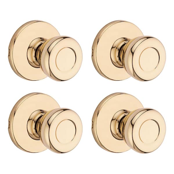 Tylo Polished Brass Passage Hall/Closet Door Knob 4-Pack