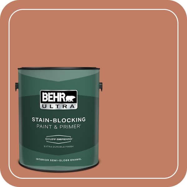 BEHR ULTRA 1 gal. #220D-6 Miami Spice Extra Durable Semi-Gloss Enamel Interior Paint & Primer