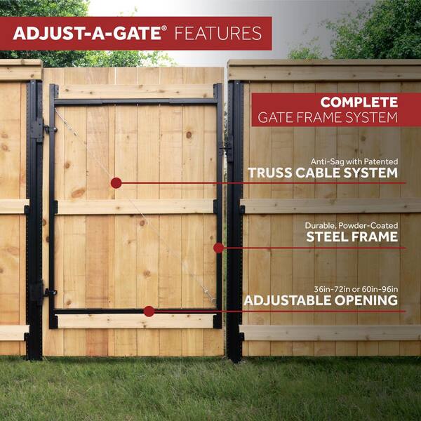Adjust-A-Gate 47 in. H/ 60in.- 96 in. W Original Series 2-Rail Adjustable Double Drive Kit