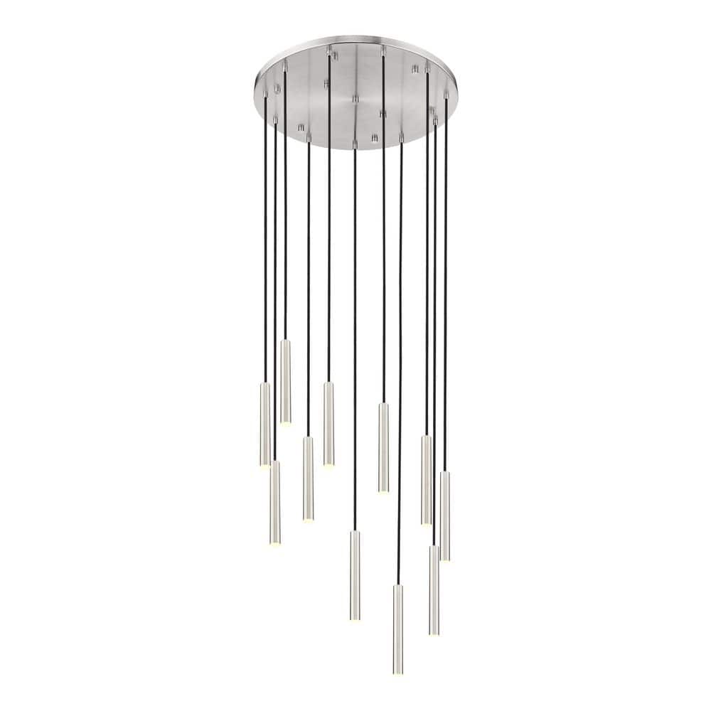 Forest 24 inch Brushed Nickel 11 Light Integrated LED Chandelier