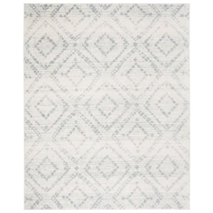 Adirondack Ivory/Light Blue 10 ft. x 14 ft. Multi-Diamonds Area Rug