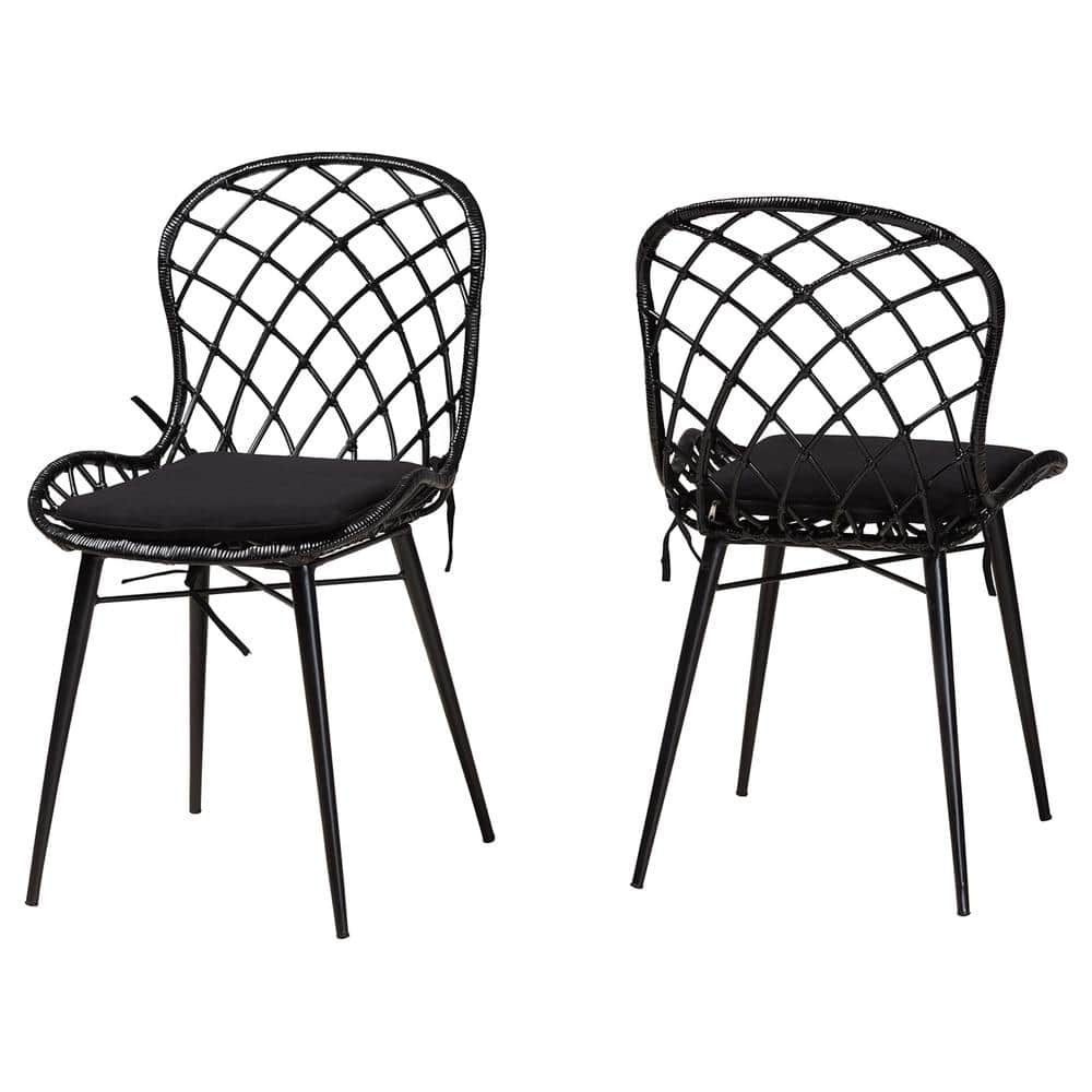 bali & pari Sabelle Black Rattan Dining Chair (Set of 2) 231-2P-12820 ...