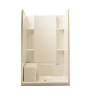 Accord 48 in. W x 74.5 in. H Seated Shower Stall in Almond