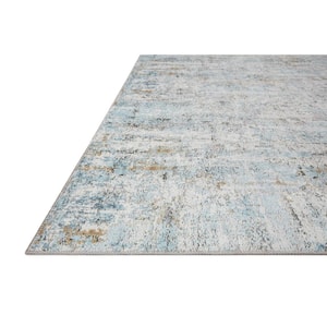Drift Ivory/Sky 2 ft. x 5 ft. Contemporary Abstract Area Rug