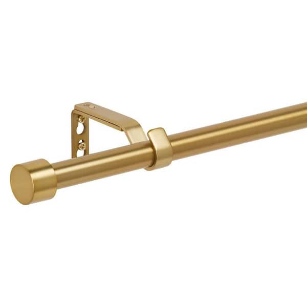 36 in. - 66 in. Telescoping 3/4 in Single Curtain Rod Kit in Gold with Cap Finial