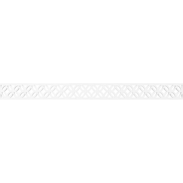 Ekena Millwork Crosby Fretwork 0.375 in. D x 46.375 in. W x 4 in. L PVC Panel Moulding