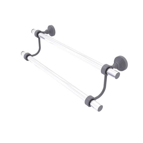 Allied Brass Pacific Grove Collection 30 in. Wall Mounted Double Towel Bar in Matte Gray