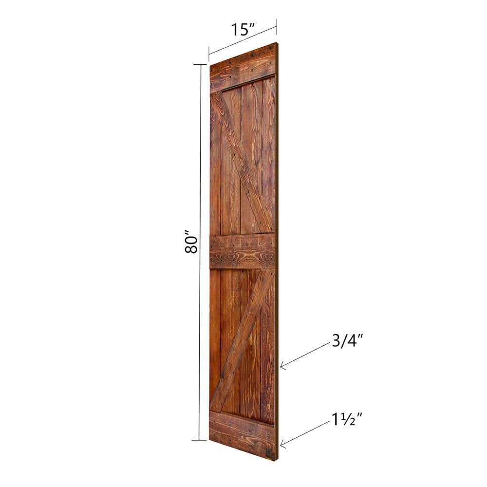 Classic Walnut Finished Solid Spruce Bi-Fold Barn Door