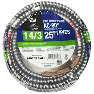 14/3 x 25 ft. BX/AC-90 Armored Electrical Cable