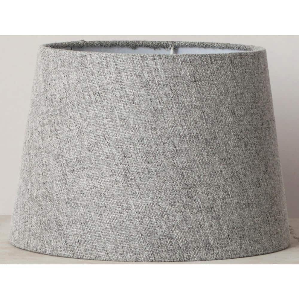 Mix & Match 8 in. x 10 in. x 7 in. Accent Light Grey Hardback Drum Shade