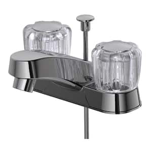 Prestige Collection 4 in. Centerset 2-Handle Washerless Bathroom Faucet in Chrome with Brass Pop-Up