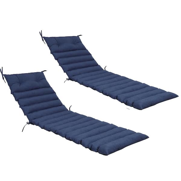 cenadinz 22 in. Width 2-Pieces Chaise Lounge Replacement Cushion Navy Blue