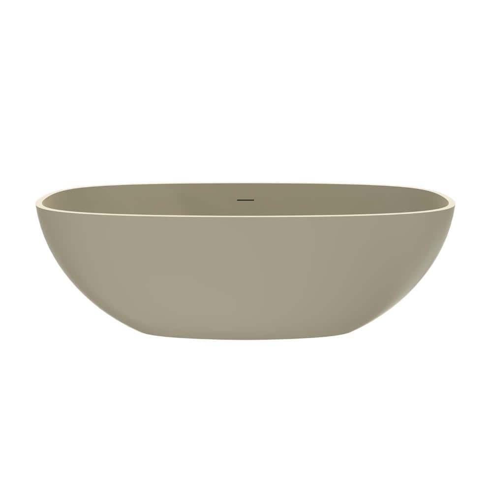 Aurelia 67 in. x 29.5 in. Matte Khaki Solid Surface Freestanding Soaking Bathtub with Heavy-Duty Construction price history on PriceWatchPro