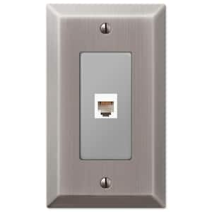 Metallic 1 Gang Phone Steel Wall Plate - Antique Nickel