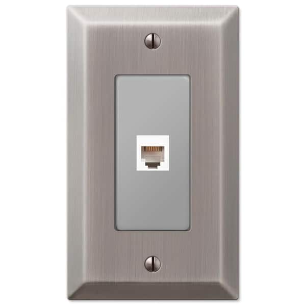 AMERELLE Metallic 1 Gang Phone Steel Wall Plate - Antique Nickel