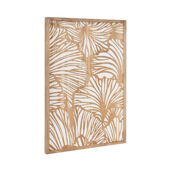 Kate and Laurel Sago  33 in. x 23 in. Rustic Brown Wood Wall Art