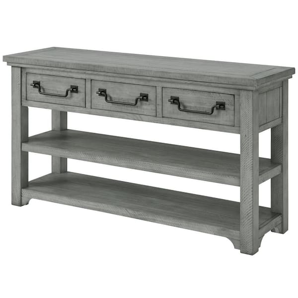 Martin Svensson Home Beach House 55 In Dove Grey Rectangular Solid Wood Sofa Console Table With