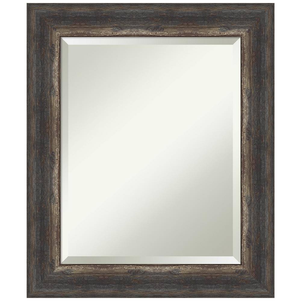 Amanti Art Bark Rustic Char 21 in. H x 25 in. W Framed Wall Mirror ...