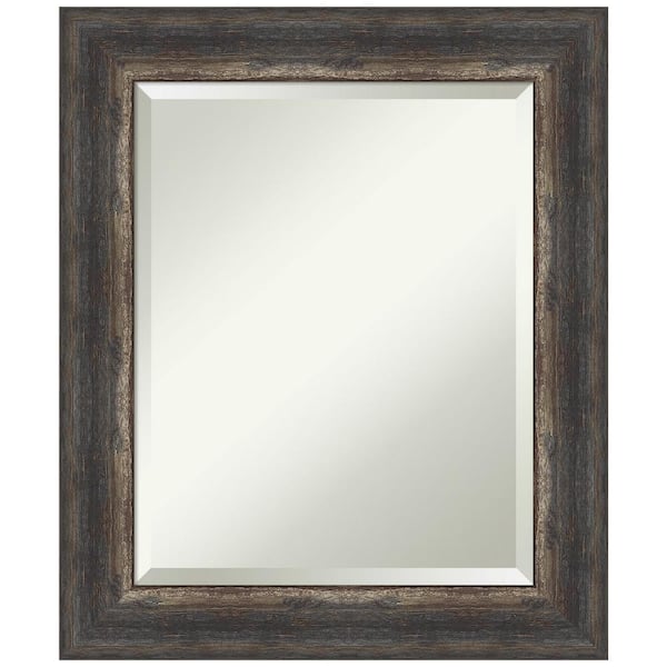 Amanti Art Bark Rustic Char 21 in. H x 25 in. W Framed Wall Mirror