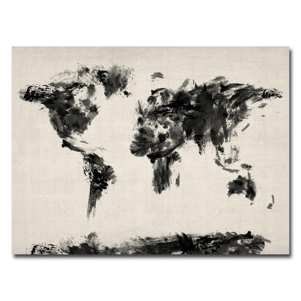 Trademark Fine Art 35 in. x 47 in. Abstract Map of the World Canvas Art