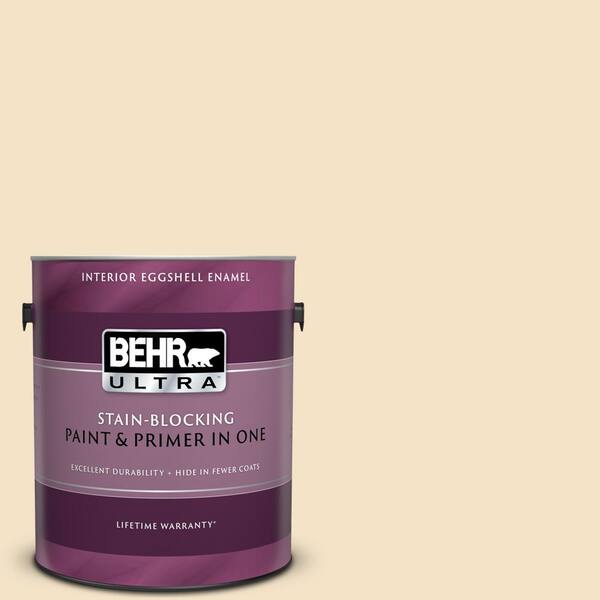 BEHR ULTRA 1 gal. #UL180-16 Cream Puff Eggshell Enamel Interior Paint and Primer in One