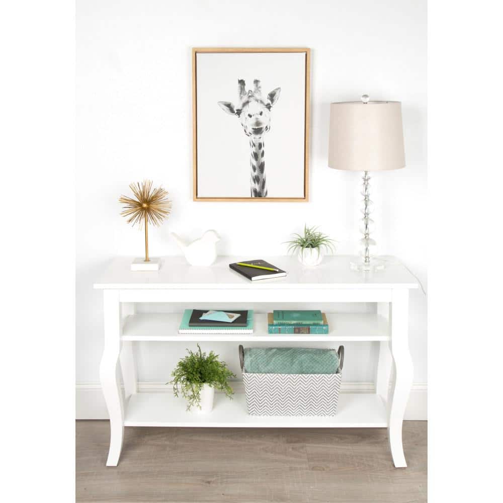Black and White Giraffe Portrait Framed Canvas Art