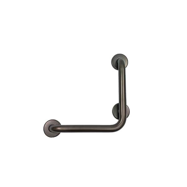 CSI Bathware 12 in. x 12 in. Left Hand Vertical Angle Grab Bar in Oil Rubbed Bronze