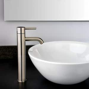 Contempra Single-Handle Single-Hole Vessel Bathroom Faucet in Brushed Nickel