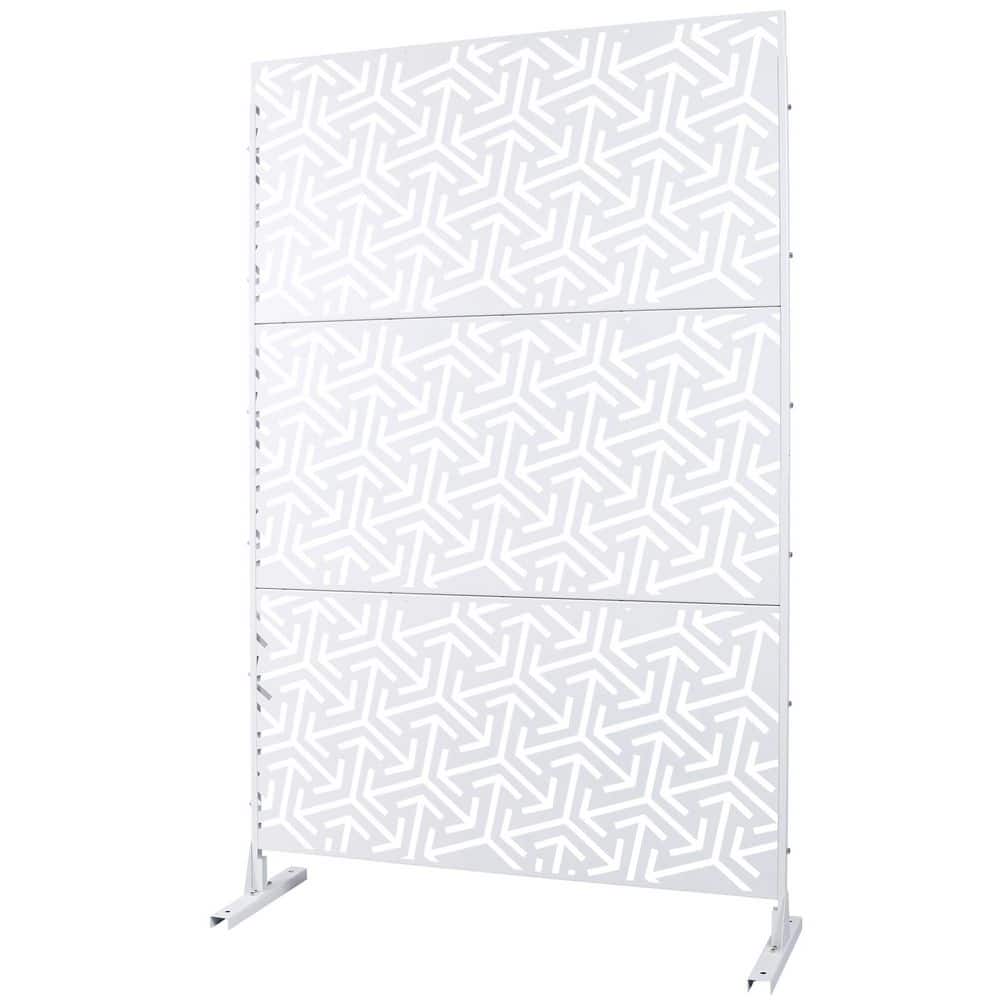 76 in. H x 48 in. W White Steel Outdoor Privacy Fence Screen for Deck Balcony Patio price history on PriceWatchPro