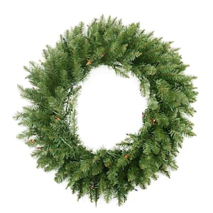 36 in. Pre-Lit Northern Pine Artificial Christmas Wreath with Multi-Color Lights