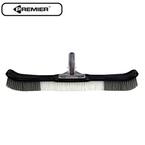 18 in. Premier Collection Flexible Curved Swimming Pool and Brush w/Aluminum Handle and Nylon Bristles, Silver