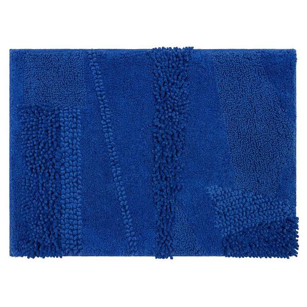 Composition Fiesta Cobalt 27 in. x 45 in. Cotton Bath Mat