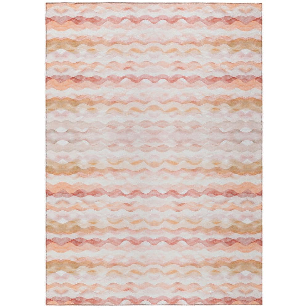 Surfside 10 ft. x 14 ft. Orange Geometric Indoor/Outdoor Area Rug