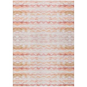 Surfside Orange 3 ft. x 5 ft. Geometric Indoor/Outdoor area rug