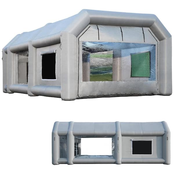 26 ft. x 15 ft. x 10 ft. Portable Inflatable Paint Booth with 2-Blowers and Air Filter System