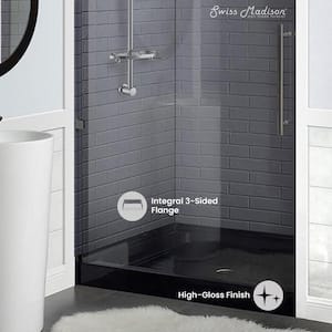 Voltaire 36 in. x 36 in. Single Threshold Center Drain Shower Base in Black