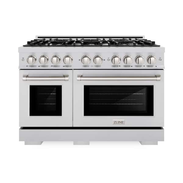 ZLINE Kitchen and Bath Select 48 in. 8-Burner Gas Range with Double Oven in Stainless Steel