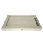 WonderFall Trench 36 in. x 60 in. Double Threshold Shower Base with Right Drain and Tileable Trench Grate