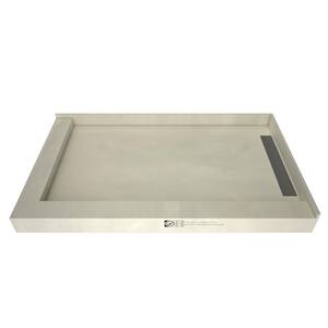 WonderFall Trench 42 in. x 72 in. Double Threshold Shower Base with Right Drain and Tileable Trench Grate