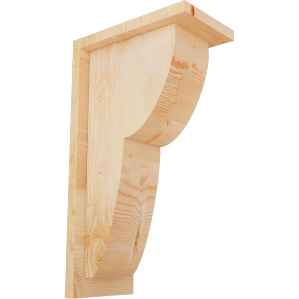 Ekena Millwork 6 in. x 10 in. x 18 in. Douglas Fir Crestline Rough Sawn Corbel with Backplate