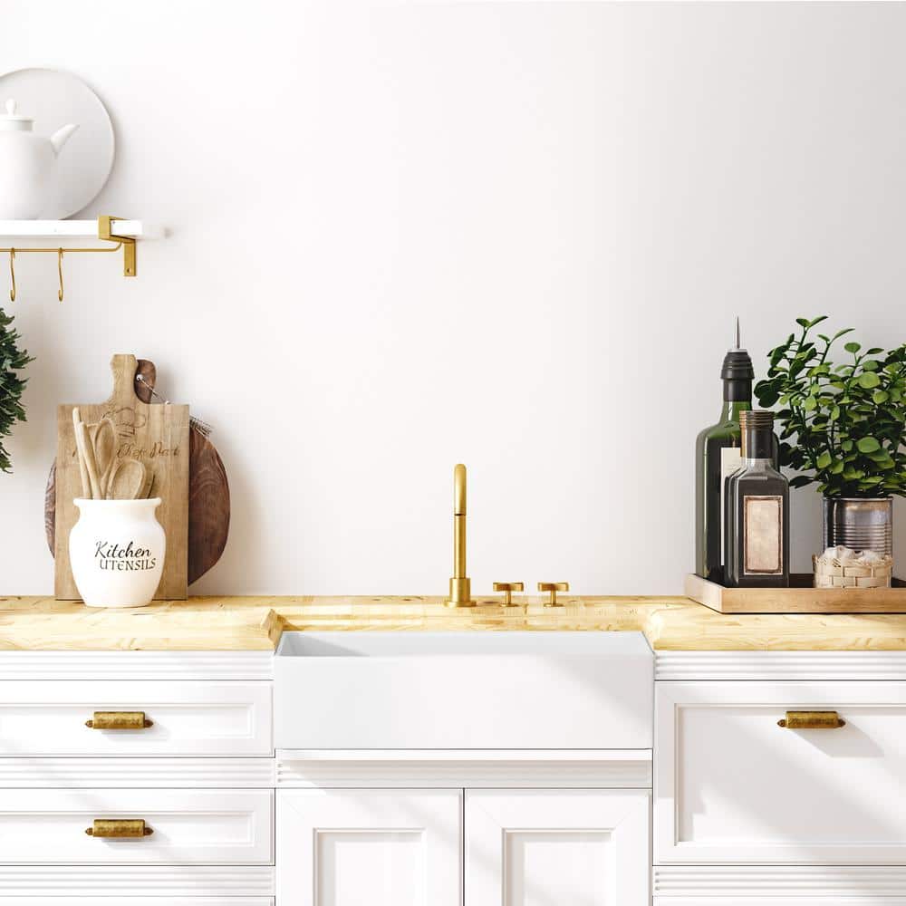 Kosula 36'' White Ceramic Farmhouse Apron Kitchen Sink