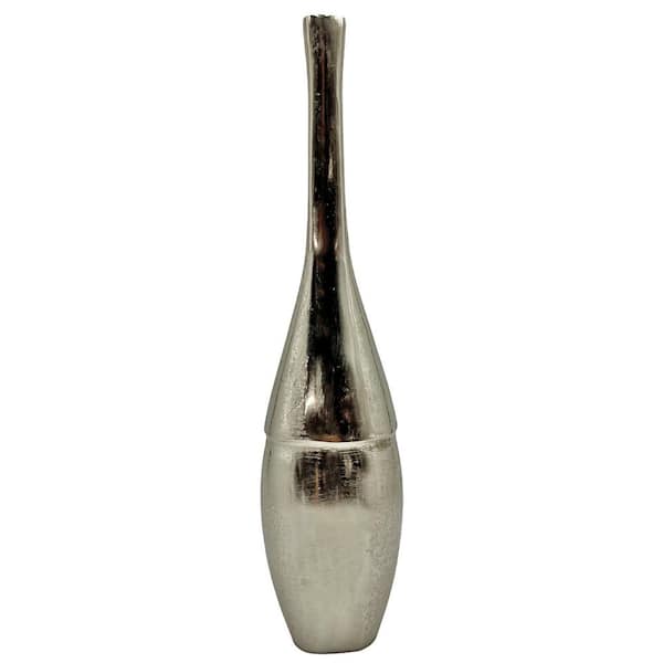 castellousa 15.5 in. Decorative Aluminum Bowling Pin Vase in Nickel CB ...