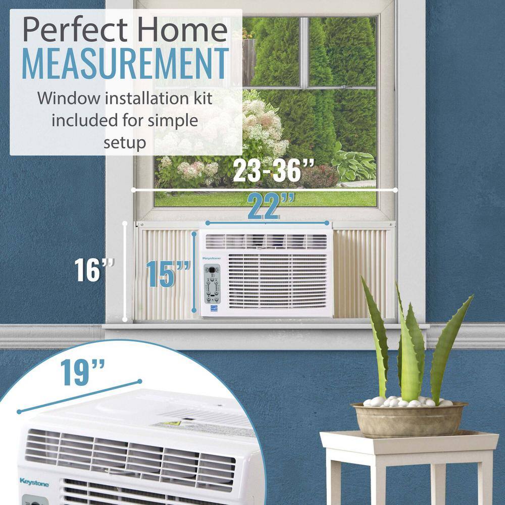 Keystone 10,000 BTU White Window Air Conditioner with Remote