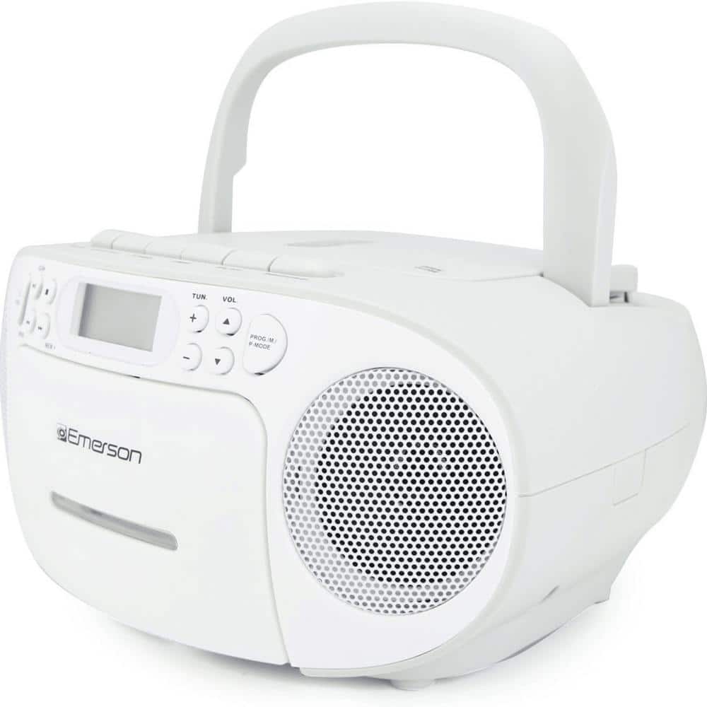 Portable CD/Cassette Boombox with AM/FM Radio (Batteries Not Included) in White price history on PriceWatchPro