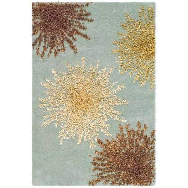 SAFAVIEH Soho Light Blue/Multi Doormat 3 ft. x 4 ft. Floral Area Rug